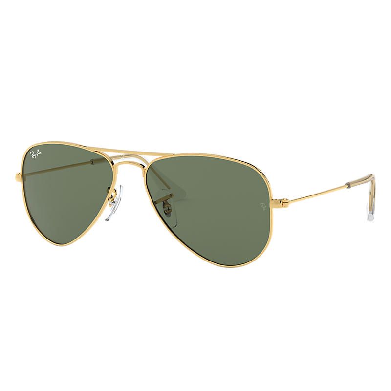 Ray-Ban Aviator Junior Gold Sunglasses, Green Lenses - Rj9506s | Ray-Ban (US)