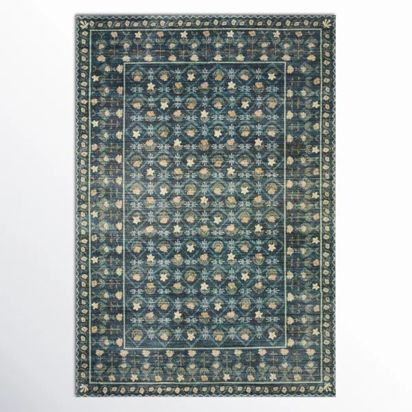 Rifle Paper Co. x Loloi Eden EDE-03 Lattice Indigo Rug feat. CloudPile | Birch Lane