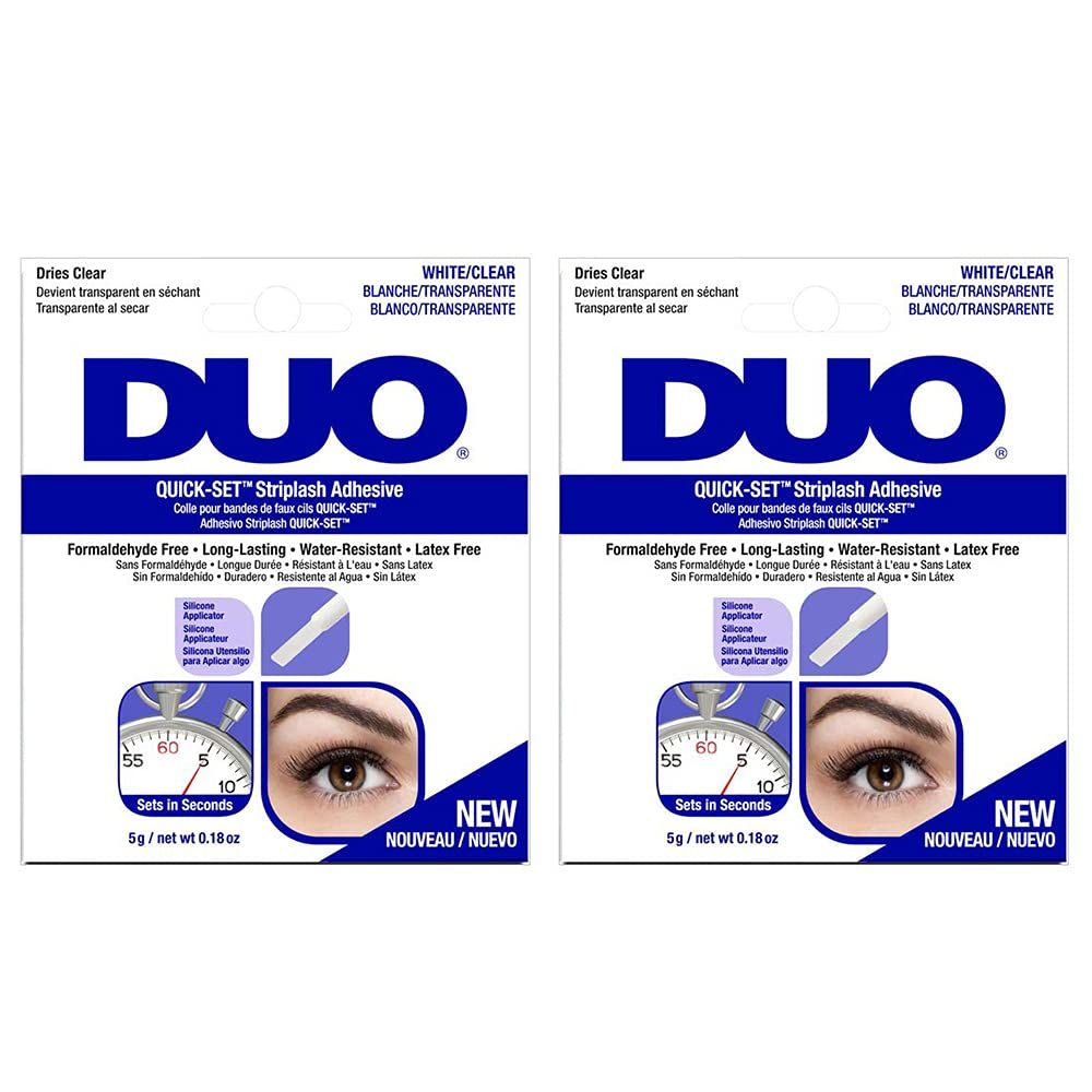 DUO Quick-Set Clear False Strip Lash Adhesive, Dries Invisible 0.18 oz x 2 Packs | Amazon (US)