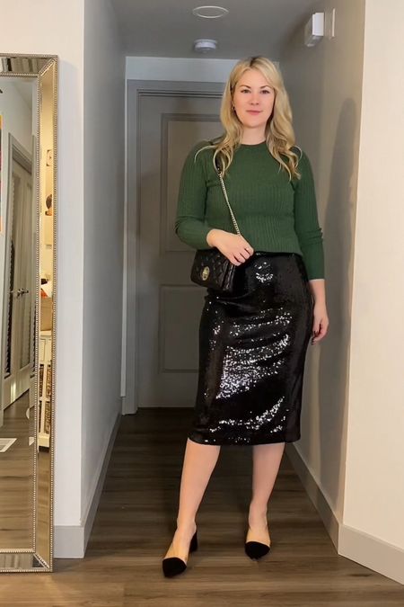 New Years Outfit sezane sequin skirt 

#LTKstyletip #LTKparties