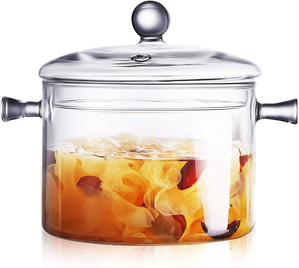 Glass Pots for Cooking with Lids Saucepan with Cover Simmer Pot Milk Pot Heat-Resistant Glass Sto... | Amazon (US)