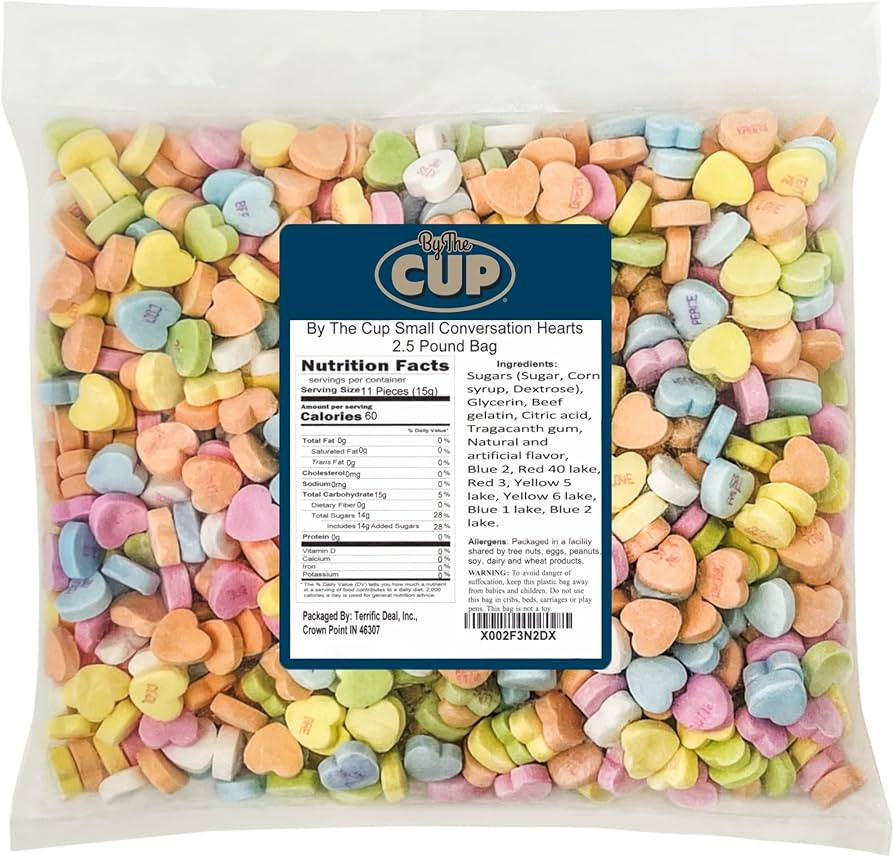 By The Cup Small Conversation Hearts 2.5 Pound Bag | Amazon (US)