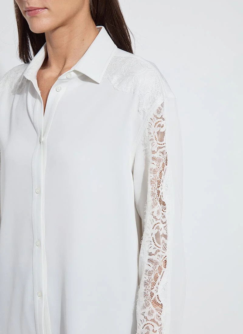 Natasha Lace Trim Shirt | Lysse
