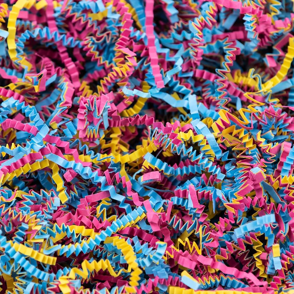 MagicWater Supply - 2 LB - Fiesta Blend - Pink, Blue and Yellow Blend of Crinkle Cut Paper Shred ... | Amazon (US)