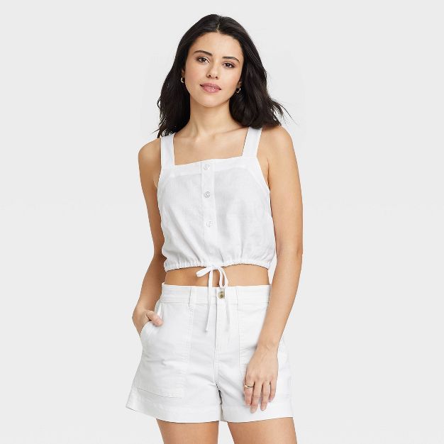 Women's Tie-Front Apron Tank Top - A New Day™ | Target