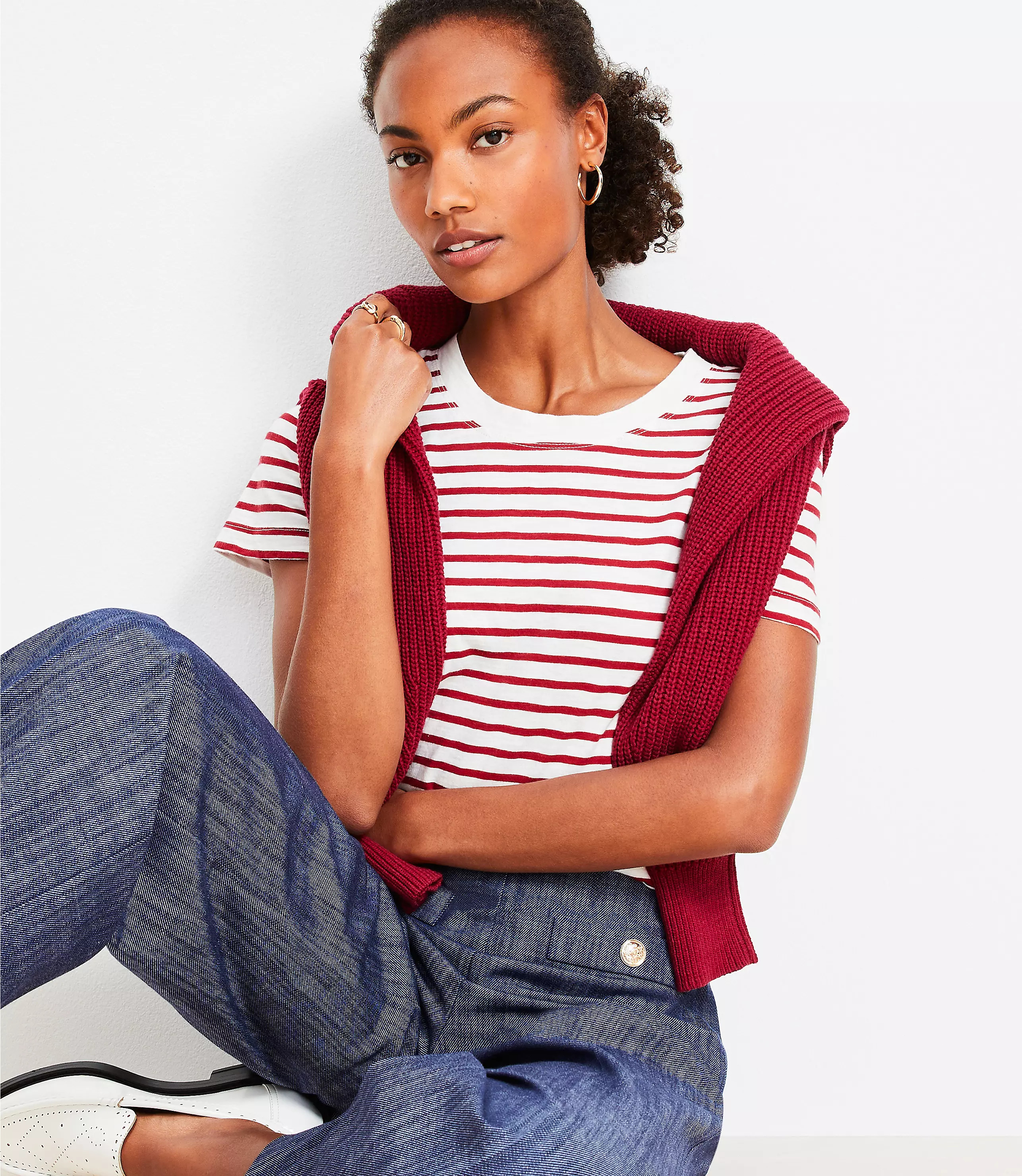 Striped Everyday Crew Tee | LOFT