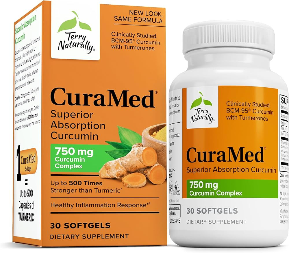 Terry Naturally CuraMed 750mg - Antioxidant Supplement for Brain & Heart Health Support - Dietary... | Amazon (US)