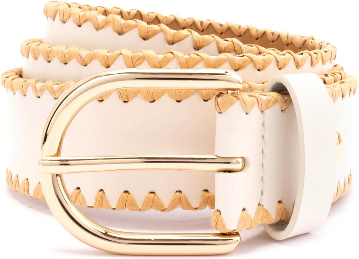 kate spade new york Women's 1.5 Inch Bow Belt With Straw Edge, Stylish Accessory With Adjustable ... | Amazon (US)