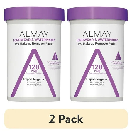 (2 pack) Almay Longwear and Waterproof Eye Makeup Remover Pads 120 count | Walmart (US)