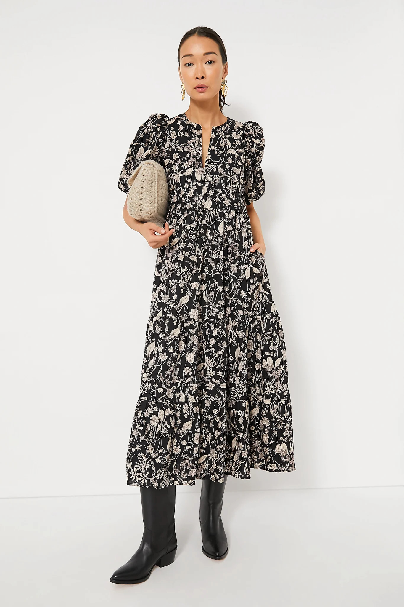 Black & Tan Floral Cisco Maxi Dress | Tuckernuck (US)