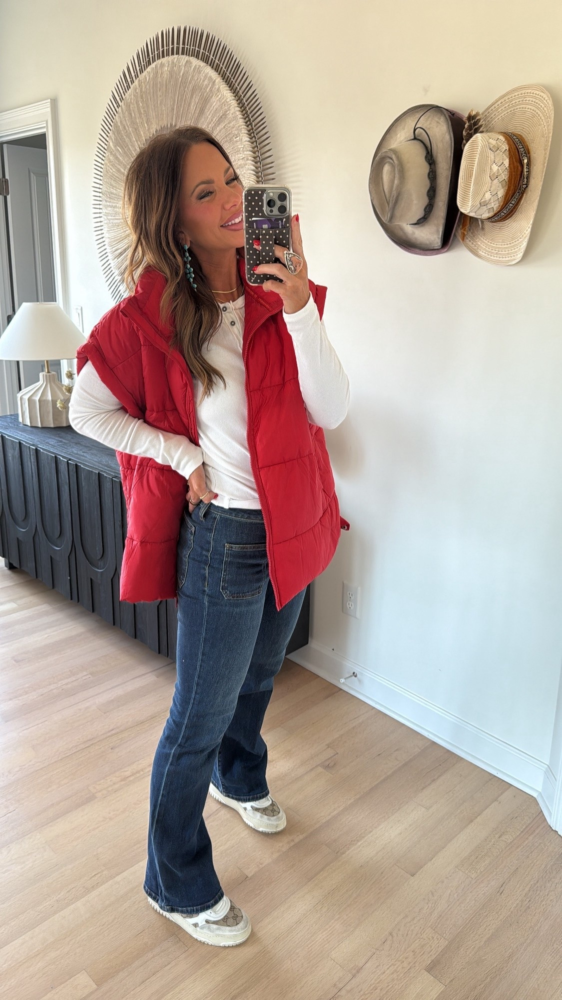 i’m wearing a medium in the free people vest, but also have a small that fits good, so you can totally size down! free people henley and similar amazon option linked. code betsy15 works for avara for first time customers ♥️

#LTKootd #LTKSeasonal #LTKSaleAlert