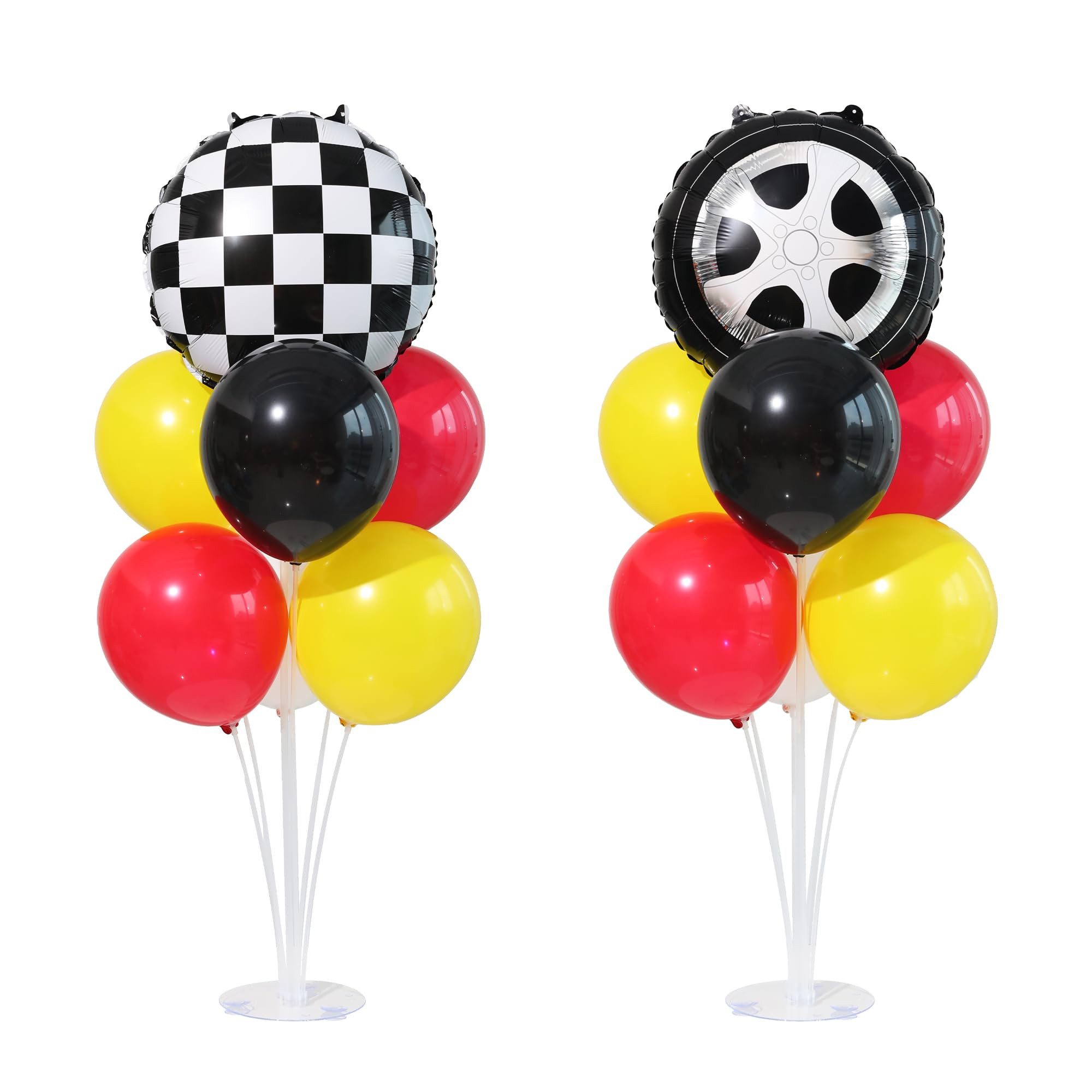BoKin Race Car Table Centerpiece Balloons Stand Kit 2 Sets with 2 Racing Accessories Foil Balloon... | Amazon (US)