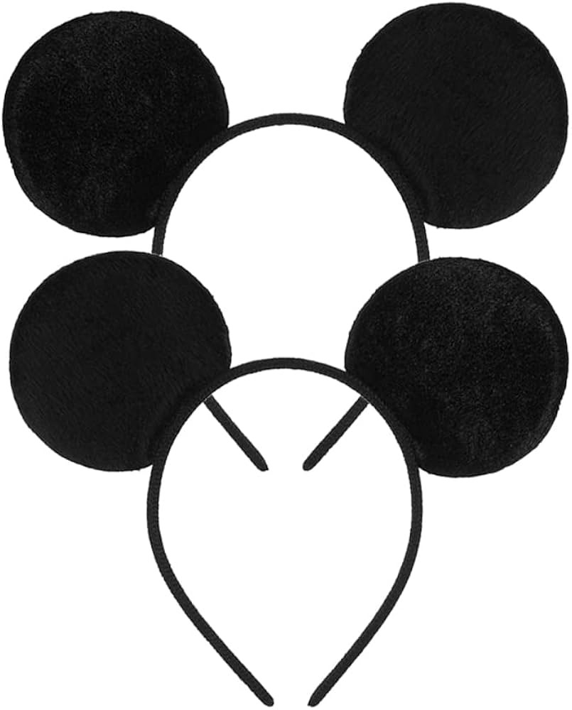 FANYITY Mouse Ears Headbands Sequin Hair Band for Girls Women Boys Party, 2 Pieces (BLack) | Amazon (US)