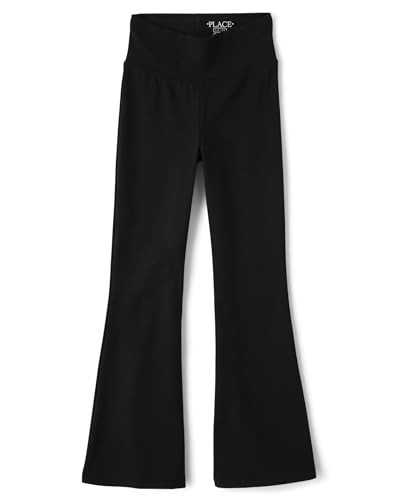 The Children's Place Girls' Flare Legging Pants, Soft Black | Amazon (US)