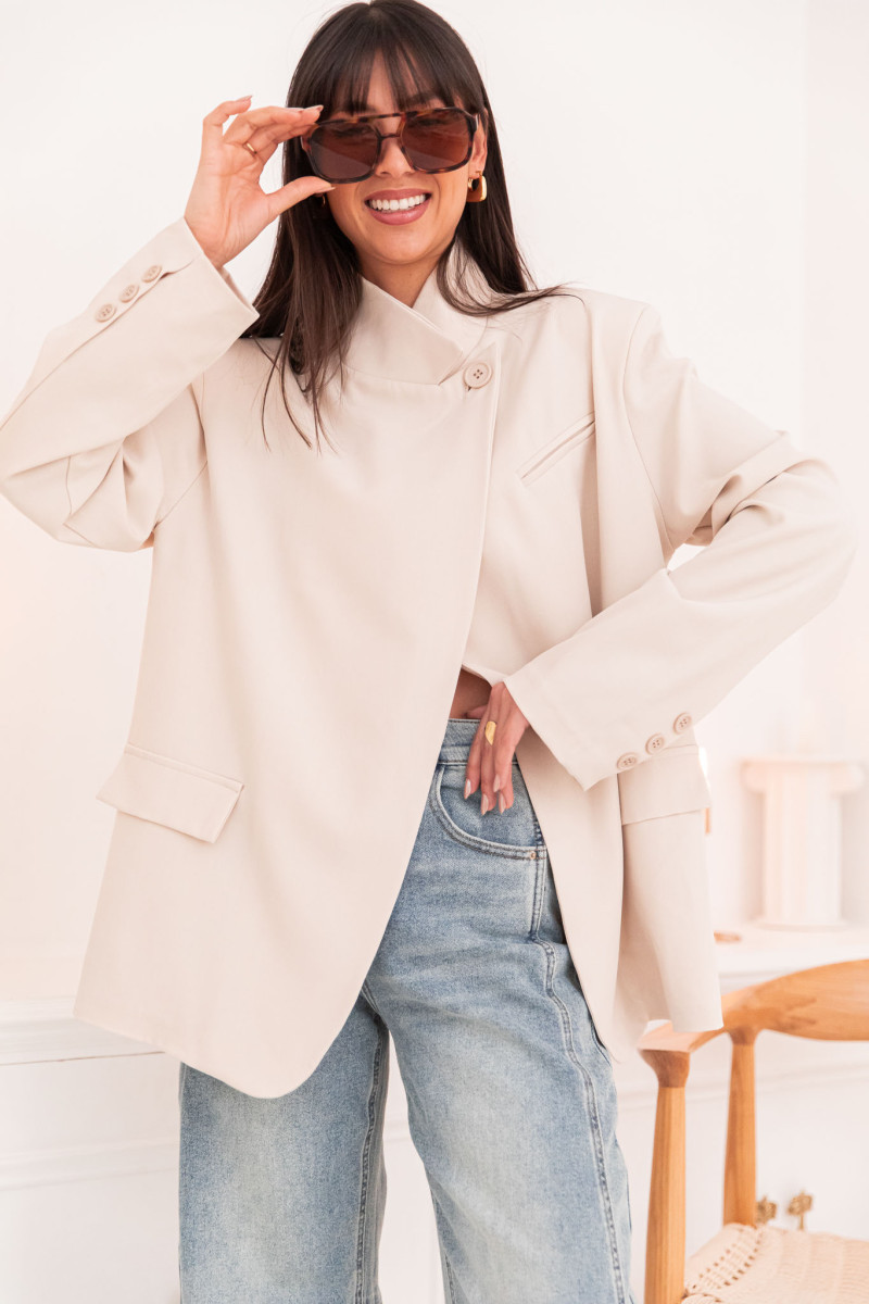 Blazer croisé beige tailleur - Pretty Wire | Pretty Wire