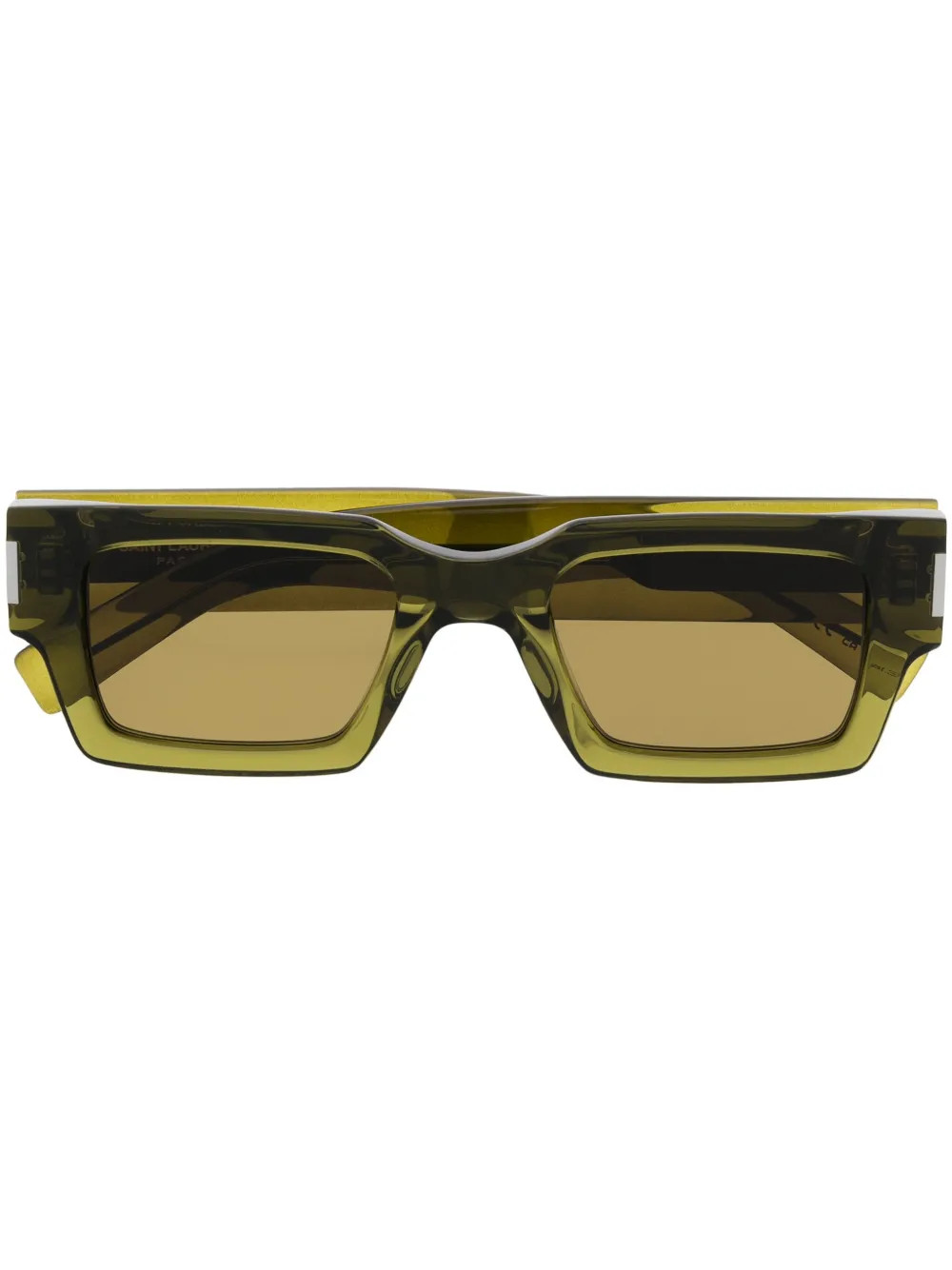 Saint Laurent Eyewear square-frame Sunglasses | Green | FARFETCH UK | Farfetch Global