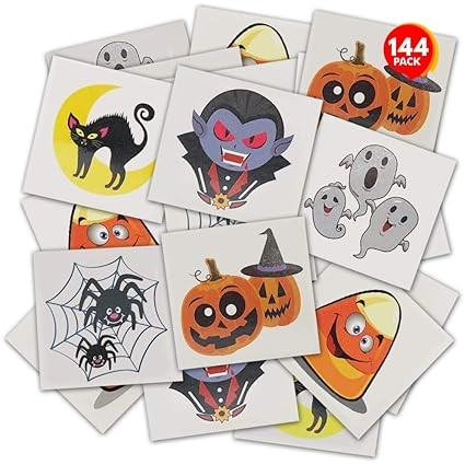 ArtCreativity Halloween Temporary Tattoos for Kids - Pack of 144-2 Inch Non-Toxic Tats Stickers f... | Amazon (US)