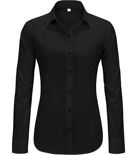 siliteelon Womens Classic-Fit Dress Shirts Long Sleeve Button Down Wrinkle-Free Stretch Solid Cas... | Amazon (US)