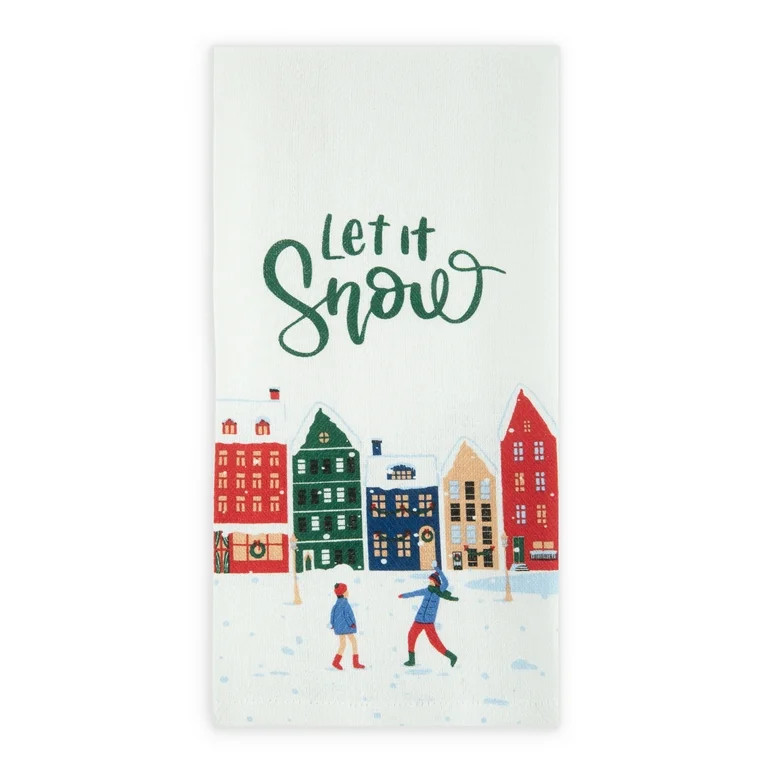 Holiday Time Kitchen Towel Winter Town | Walmart (US)