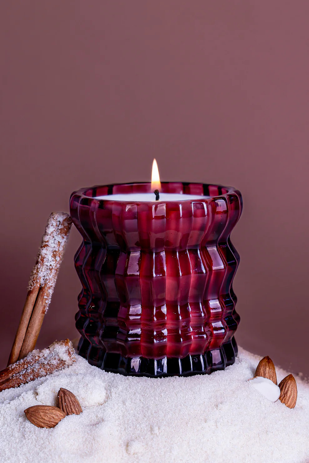 JOYEUX | 8oz Non-Toxic Candle in Textured Glass Vessel | Auden Lueur