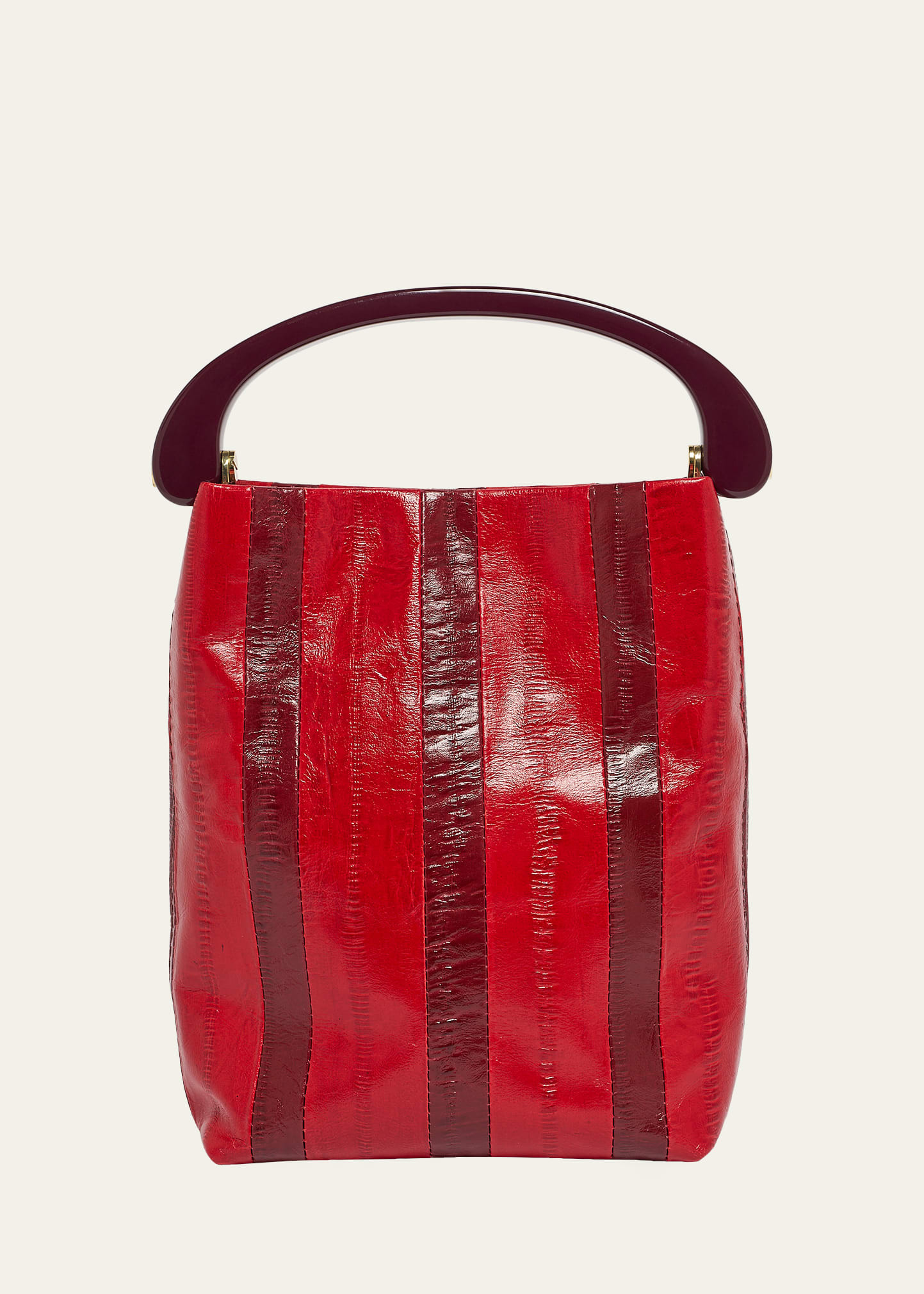 Striped Leather Top-Handle Bag | Bergdorf Goodman