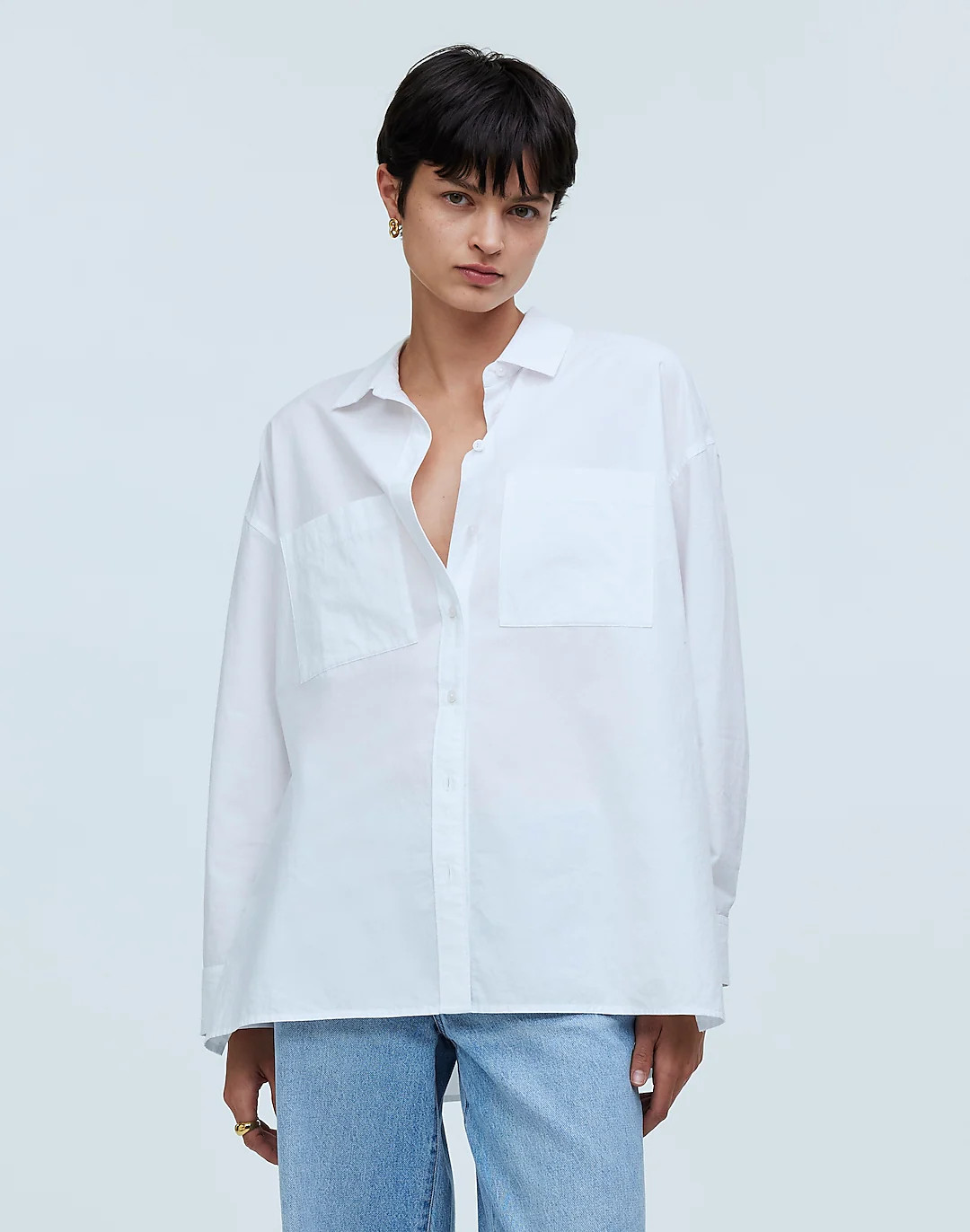 The Oversized Straight Hem Shirt in Signature Poplin | Madewell
