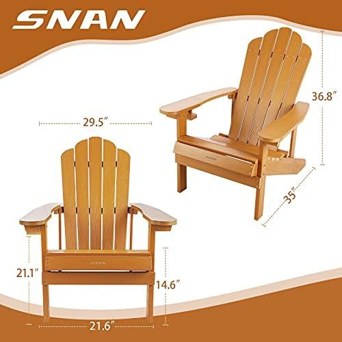 Adirondack Chair with Cup Holder, SNAN All-Weather Plastic Patio Chair for Garden&Outdoor Fire Ta... | Amazon (US)