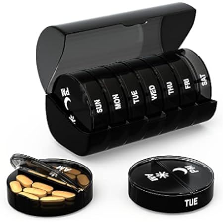 TookMag Pill Organizer 2 Times a Day, Weekly AM PM Pill Box, Large Capacity 7 Day Pill Cases for Pil | Amazon (US)