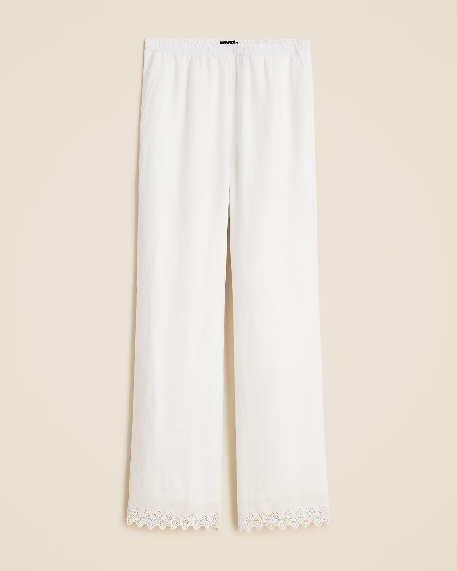 Stratus lace-trim pant in linen | J. Crew US