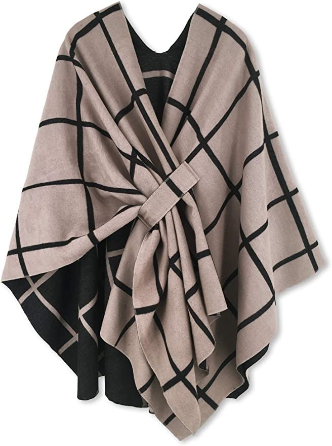 Moss Rose Women's Shawl Wrap Poncho Ruana Cape Open Front Cardigan Shawls for Fall Winter | Amazon (US)