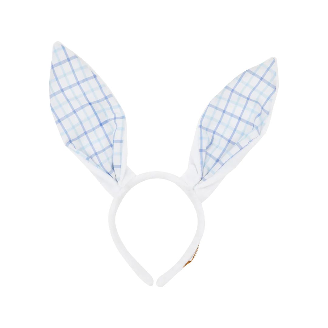 Wabbit Ears - Worth Avenue White with Park City Periwinkle Chandler Check | The Beaufort Bonnet Company