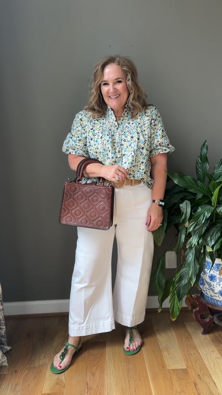 If you have seen an ad with my image, calling these Oprah jeans, that is a scam.

These are the white denim jeans. I am wearing a size 32 petite. 
Blouse is a size XL and is a pretty printed eyelet. 15% off with code NANETTE15

Sandals are true to size  

Bag is a beautiful leather by Brighton. All the quality that we’ve always loved.

White jeans, wide leg, jeans, anthropology, Chicos, summer blouse, Brighton, purse, bag, Colette pants

#LTKmidsize #LTKitbag #LTKover40