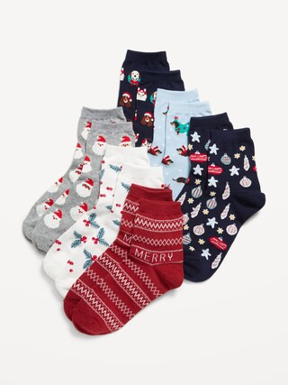 6-Pack Novelty Quarter Crew Socks for Women | Old Navy (US)