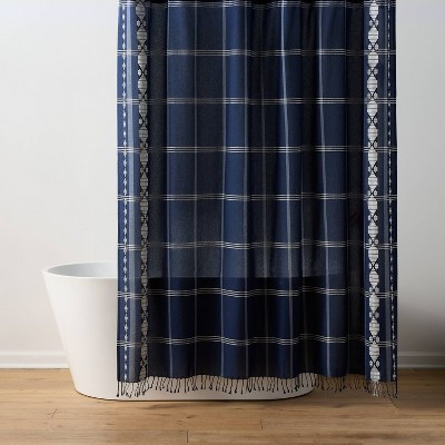 Americana Diamond Border Shower Curtain Blue - Threshold™ | Target