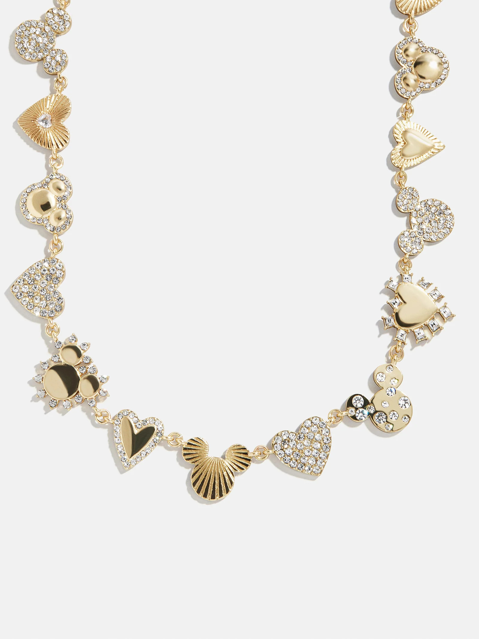 Disney Mickey Mouse Hearts Necklace - Gold/Pavé | BaubleBar