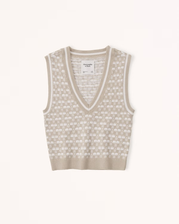 Slim Cropped V-Neck Sweater Vest | Abercrombie & Fitch (US)