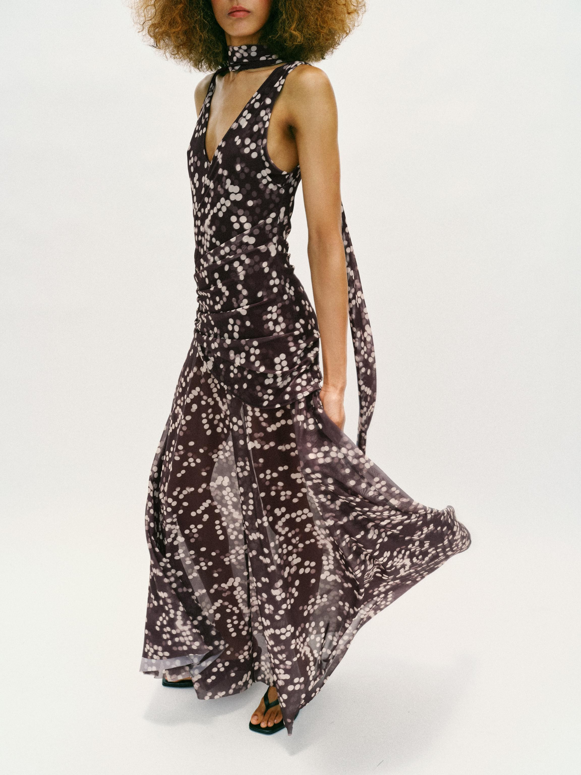 LONG DOTTED TULLE DRESS | Zara UK