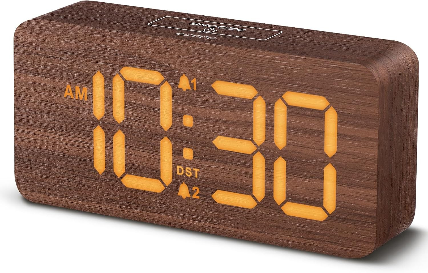 uscce Wooden Digital Alarm Clocks for Bedrooms with 0-100% Dimmable Display | Amazon (US)