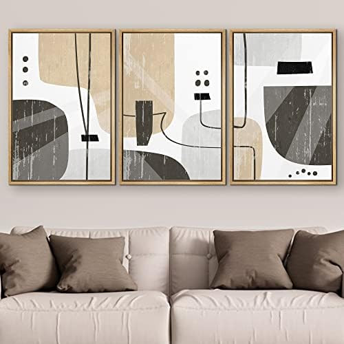SIGNFORD Framed Wall Art Print Set Pastel Geometric 1960s Geometry Shape Abstract Illustrations Mode | Amazon (US)