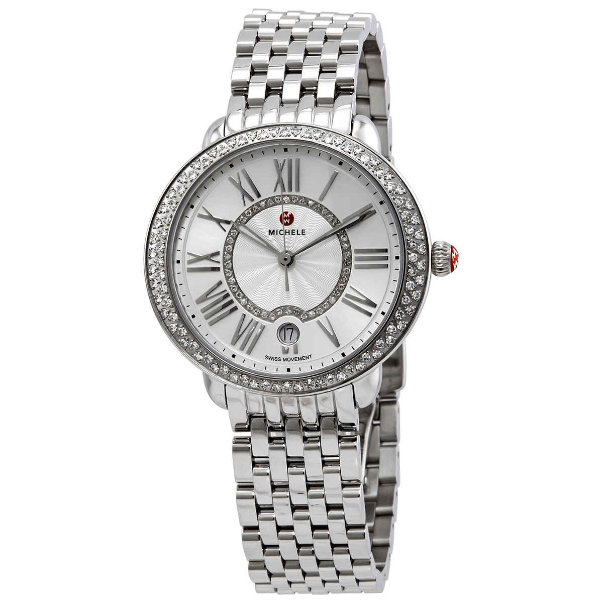 Michele Serein White Sunray Dial Diamond Ladies Watch MWW21B000143 | Jomashop.com & JomaDeals.com