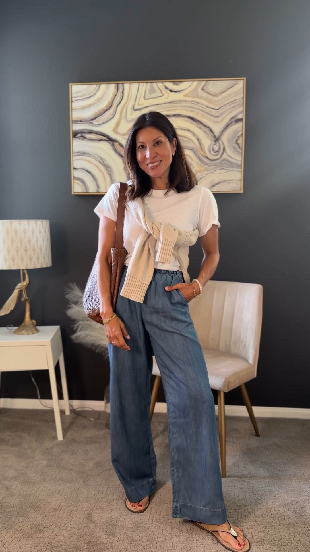 Holiday weekend easy outfit 

Pants @abercrombie wearing xs 
Tee @aerie small 
Sweater @Quince xs 
Sandals @Target tts

#LTKPetite #LTKOver40 #LTKootd