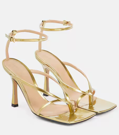 Stretch metallic leather sandals | Mytheresa (US/CA)
