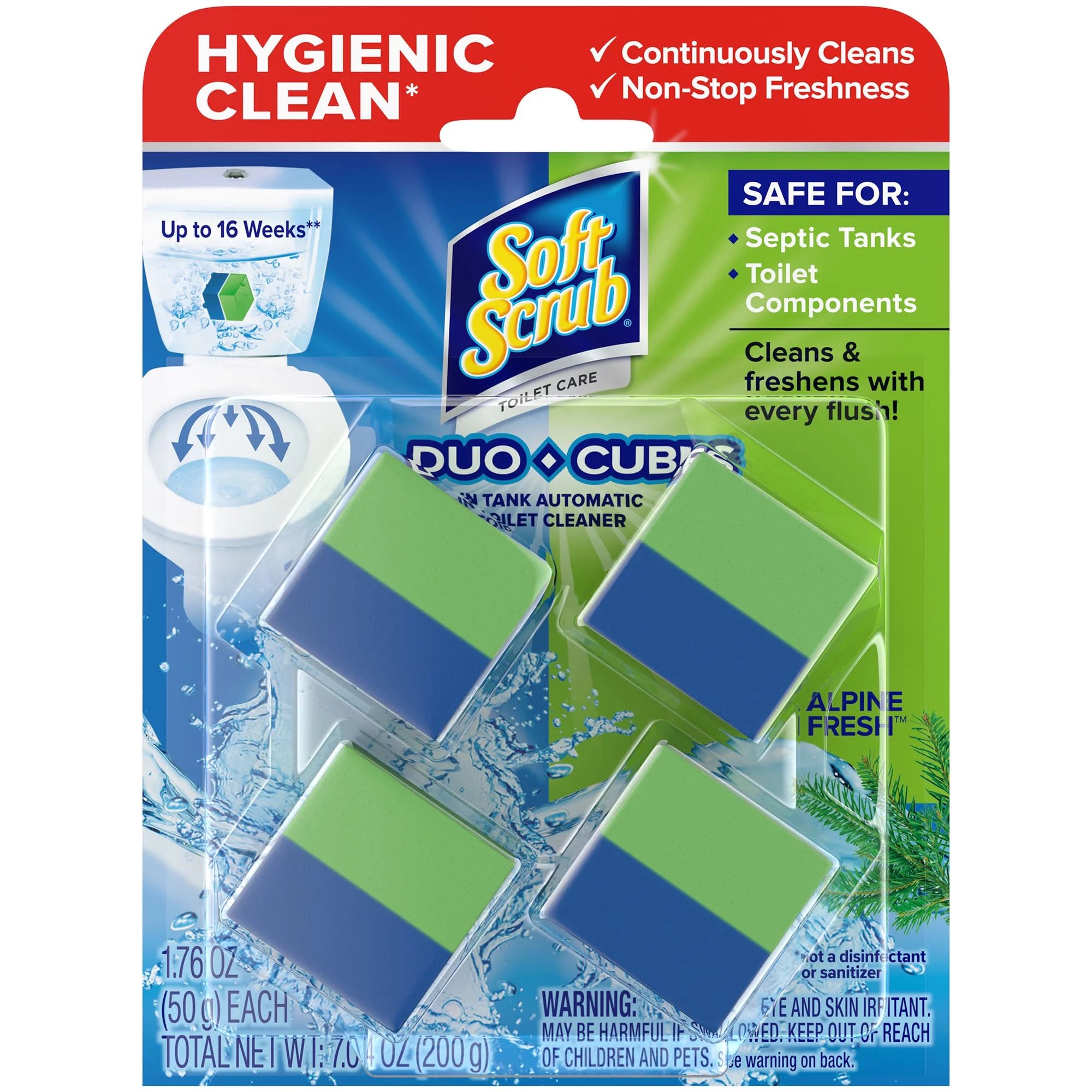 Soft Scrub In-Tank Toilet Cleaner Duo-Cubes, Alpine Fresh, 4 Count - Walmart.com | Walmart (US)