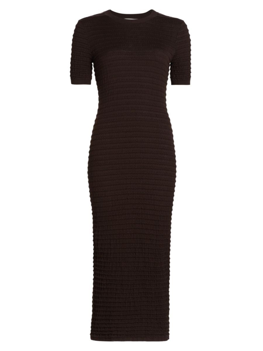 Silk-Blend Smocked Midi-Dress | Saks Fifth Avenue