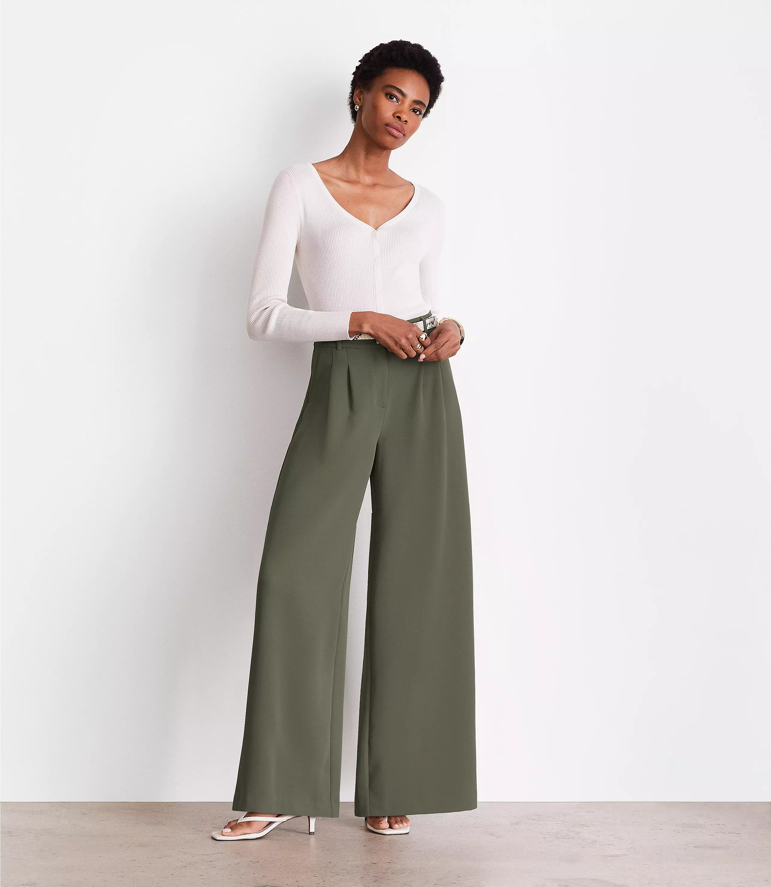LOFT Versa Crepe Drape Palazzo Pant | LOFT