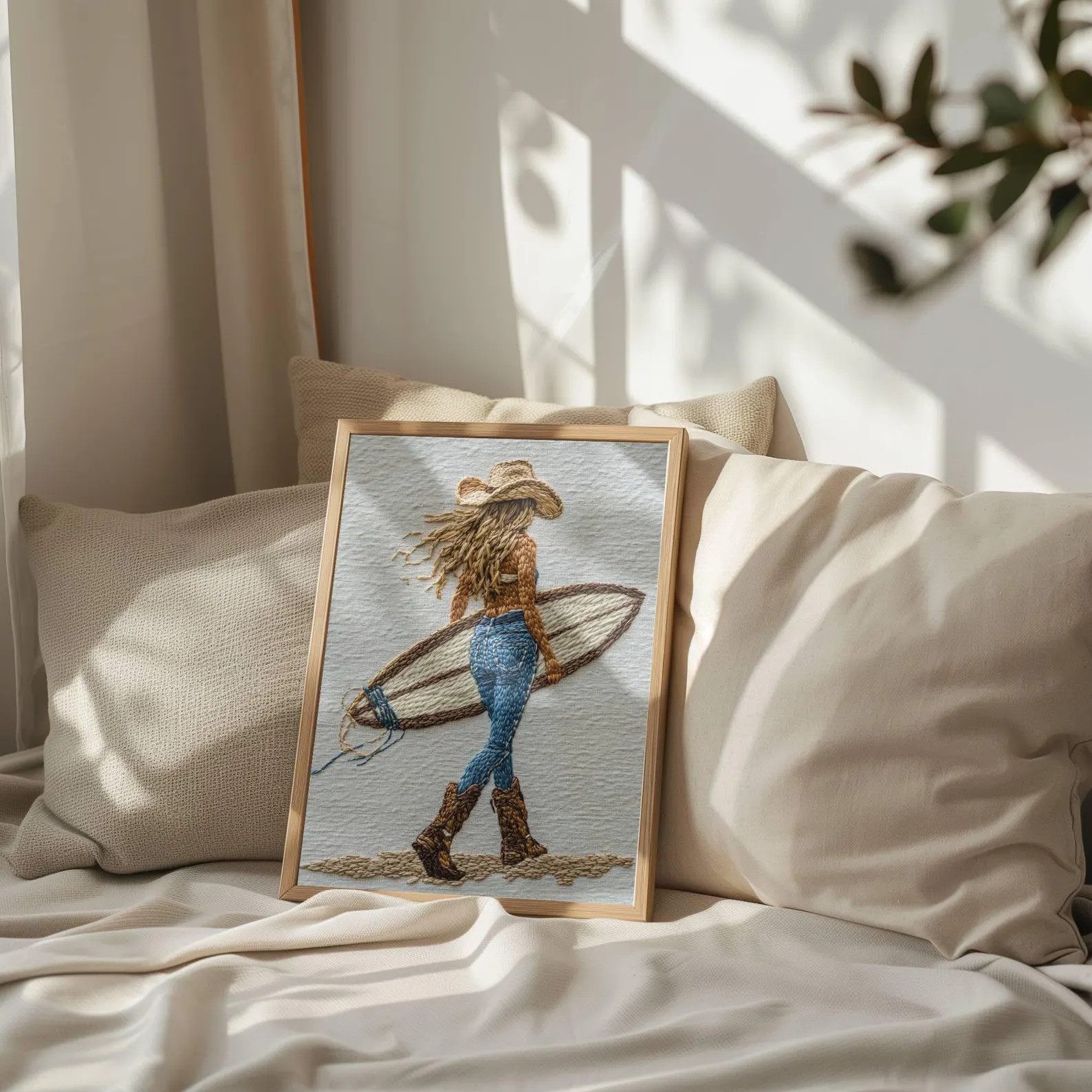 Coastal Cowgirl Print Beach Wall Art, Surfing Wall Art, Summer Decor, Beachy Decor, Minimalist Ph... | Etsy (US)