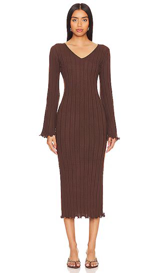 Serna Dress in Dark Brown | Revolve Clothing (Global)
