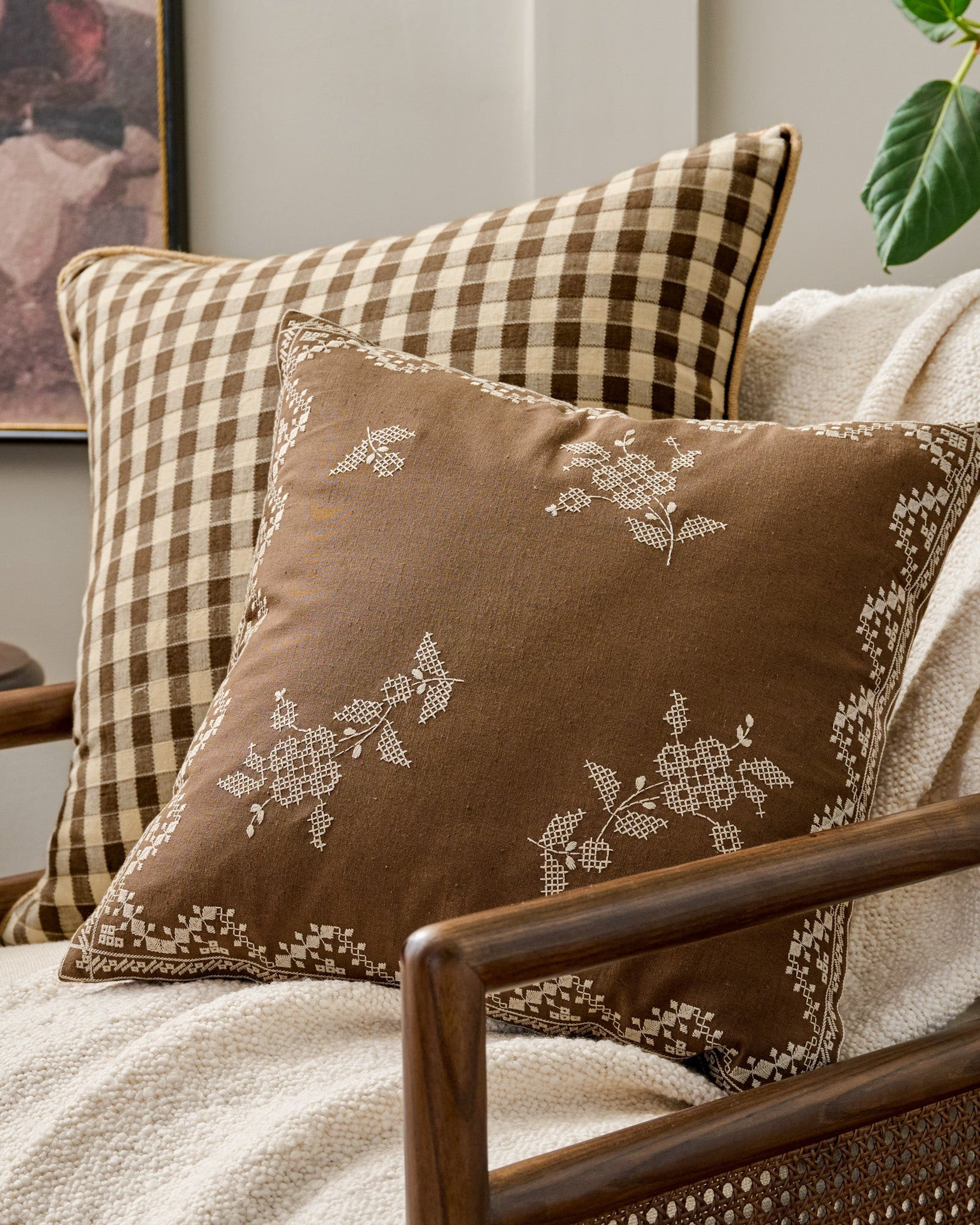 Lacey Embroidered Throw Pillow | Magnolia