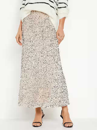 Sequin A-Line Maxi Skirt for Women | Old Navy (US)