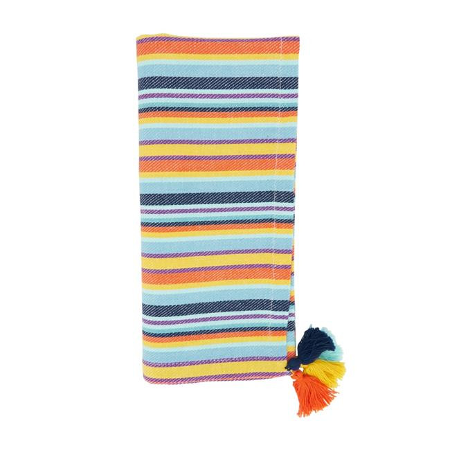 Saro 375.M20S 20 in. Fiesta Stripe Square Table Napkins, Multi Color - Set of 4 | Walmart (US)